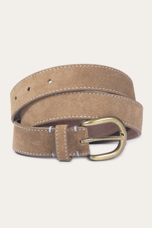 30mm Suede Belt W/ Contrast Stitching