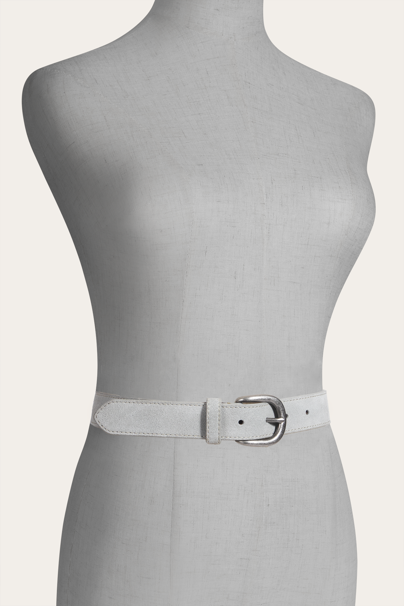 30mm Suede Belt W/ Contrast Stitching