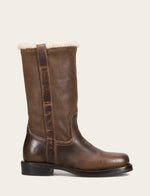 Campus Low Heel Mid Shearling Boot - Dark Taupe - Outside