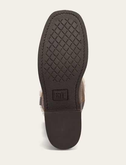 Campus Low Heel Mid Shearling Boot - Dark Taupe - Sole