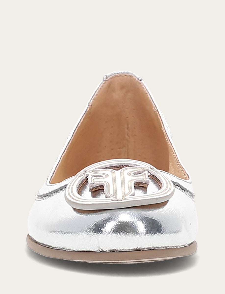 Carson Logo Ballet - Silver - Front