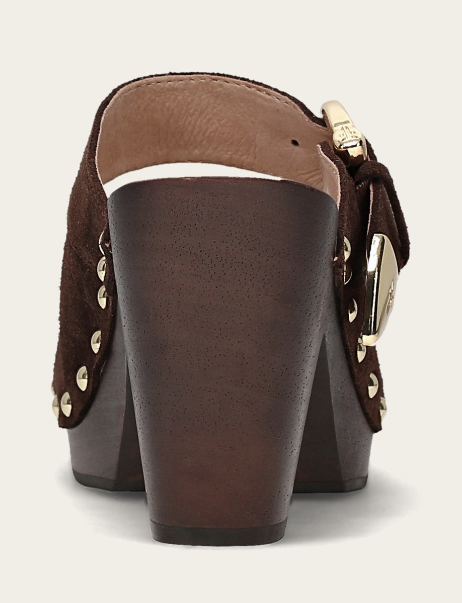 Cindy Buckle Clog - Chocolate - Back