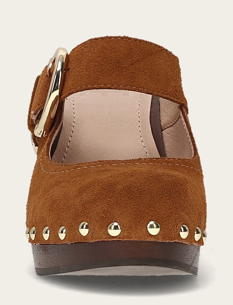 Cindy Buckle Clog - Caramel - Front