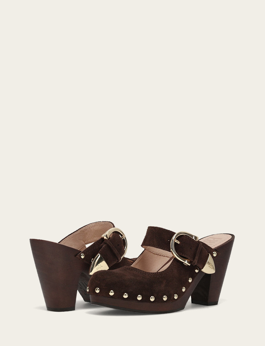 Cindy Buckle Clog - Chocolate - Pair