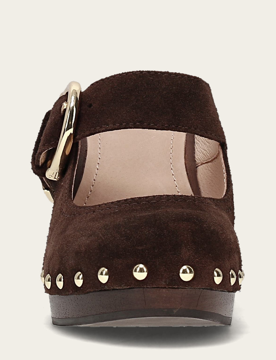 Cindy Buckle Clog - Chocolate - Front