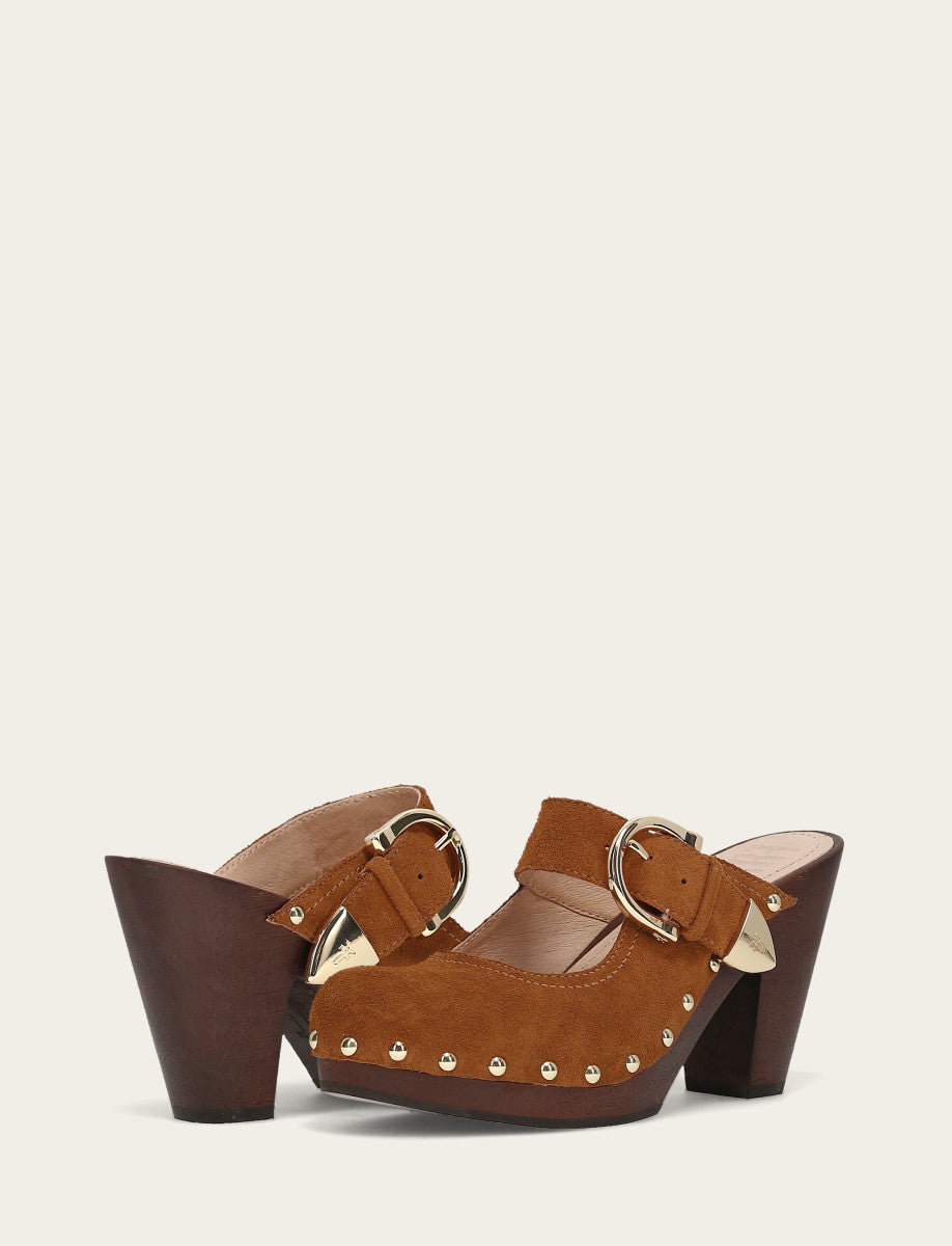Cindy Buckle Clog - Caramel - Pair