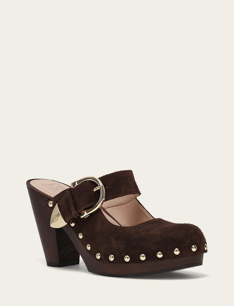 Cindy Buckle Clog - Chocolate - Hero