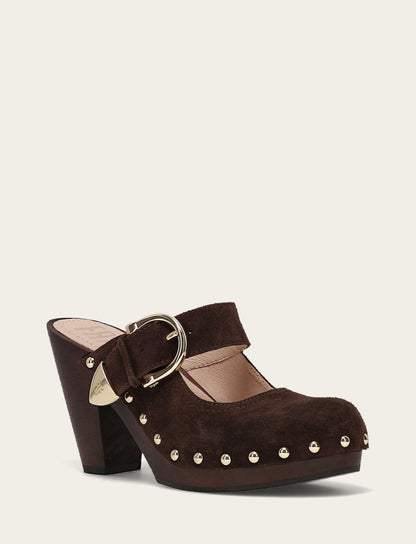 Cindy Buckle Clog - Chocolate - Hero