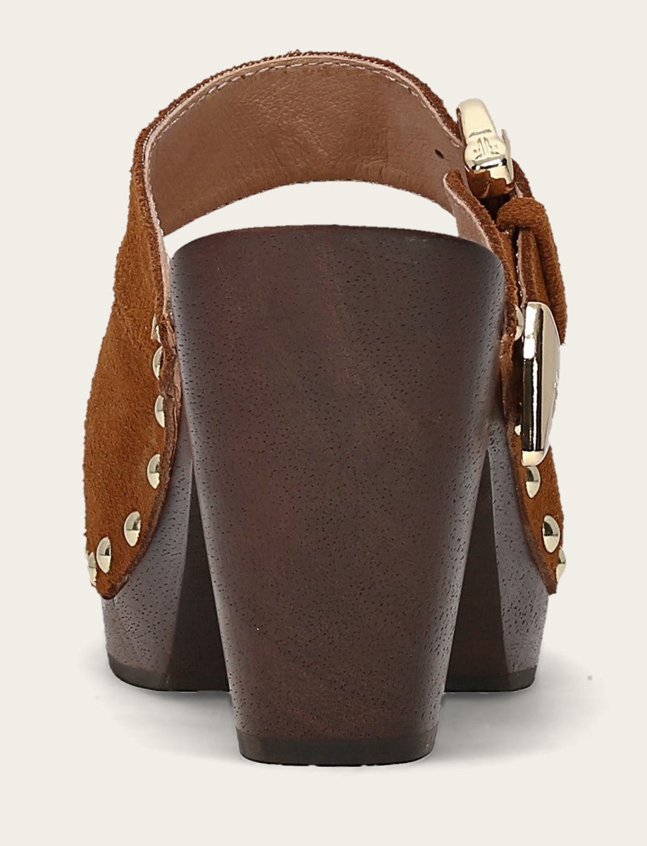 Cindy Buckle Clog - Caramel - Back