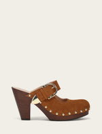 Cindy Buckle Clog - Caramel - Outside