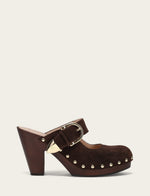 Cindy Buckle Clog - Chocolate - Outside