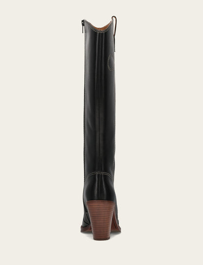 Corinne Tall Deco Stitch - Black - Back