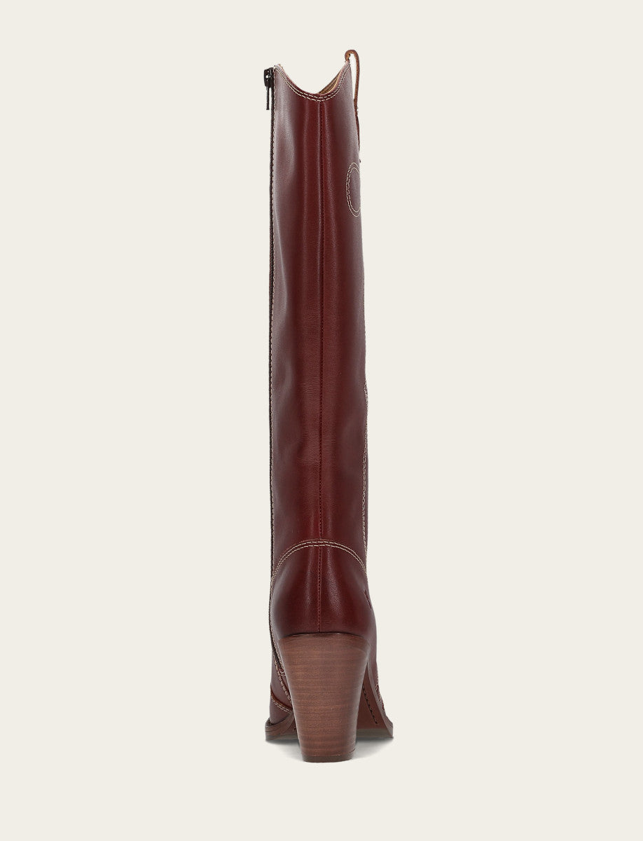 Corinne Tall Deco Stitch - Cranberry - Back
