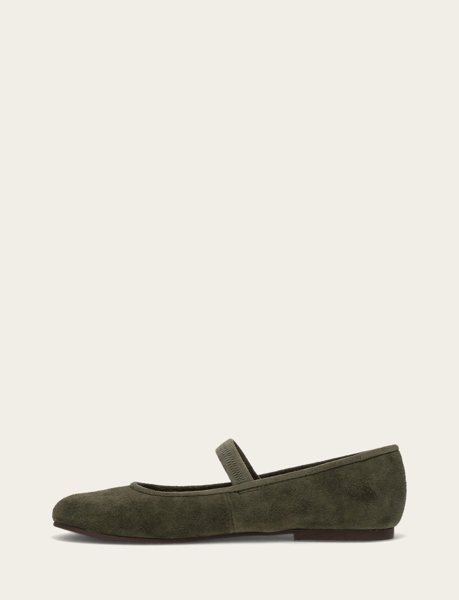 Emma Elastic Mary Jane - Dark Olive - Inside