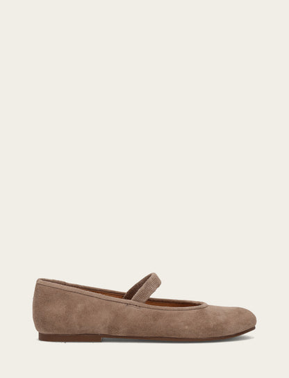 Emma Elastic Mary Jane - Dark Taupe - Outside