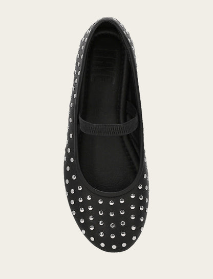 Emma Studded Mary Jane - Black - Top Down