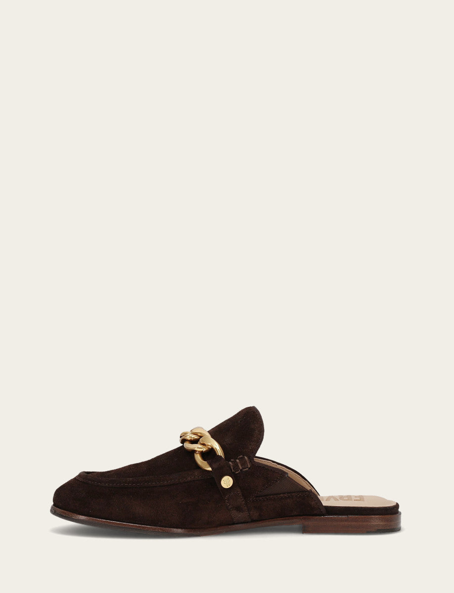 Faith Chain Mule - Chocolate - Inside