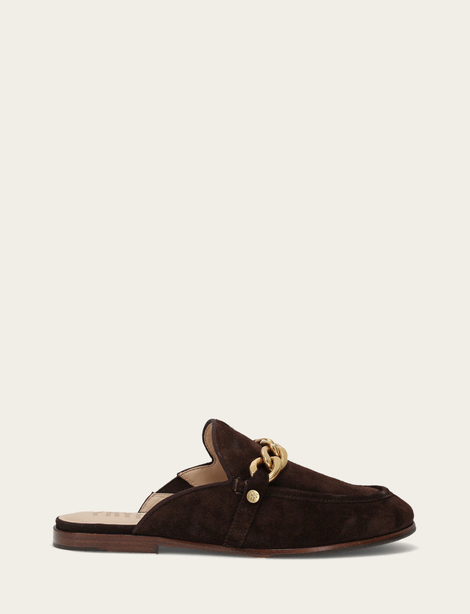 Faith Chain Mule - Chocolate - Outside