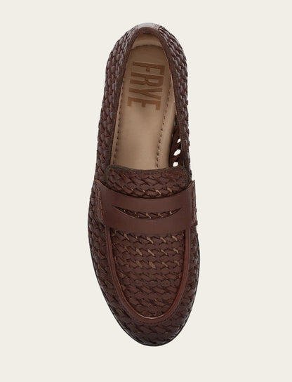 Faith Woven Loafer - Dark Brown - Top Down