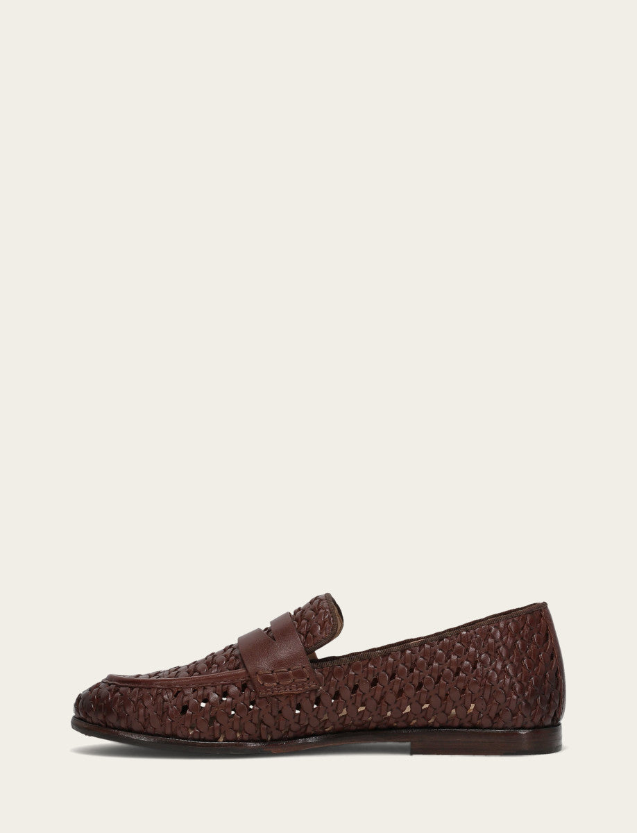 Faith Woven Loafer - Dark Brown - Inside