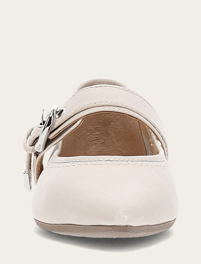 Heather Buckle Mary Jane - Ivory - Front