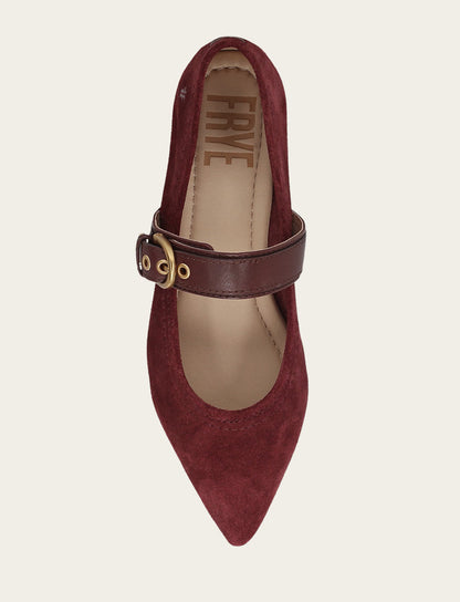 Heather Buckle Mary Jane - Garnet - Top Down