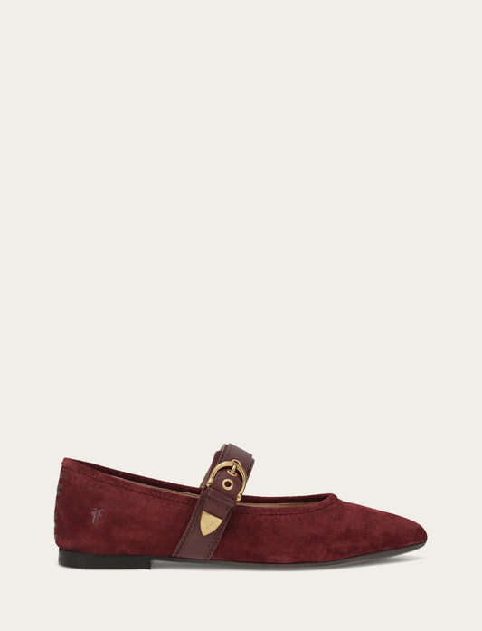 Heather Buckle Mary Jane - Garnet - Outside