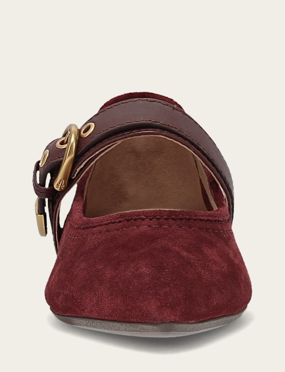 Heather Buckle Mary Jane - Garnet - Front