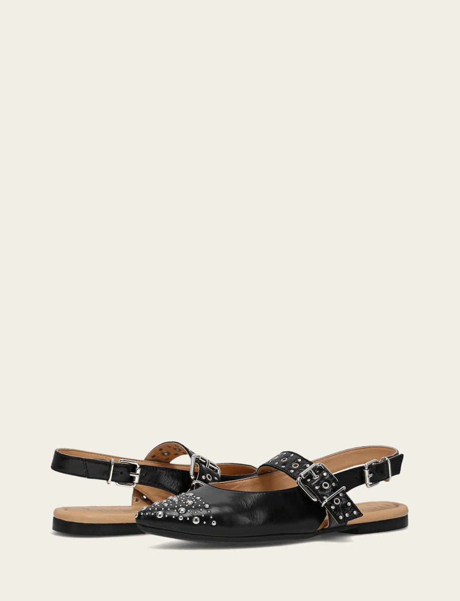 Heather Slingback Studded - Black - Pair