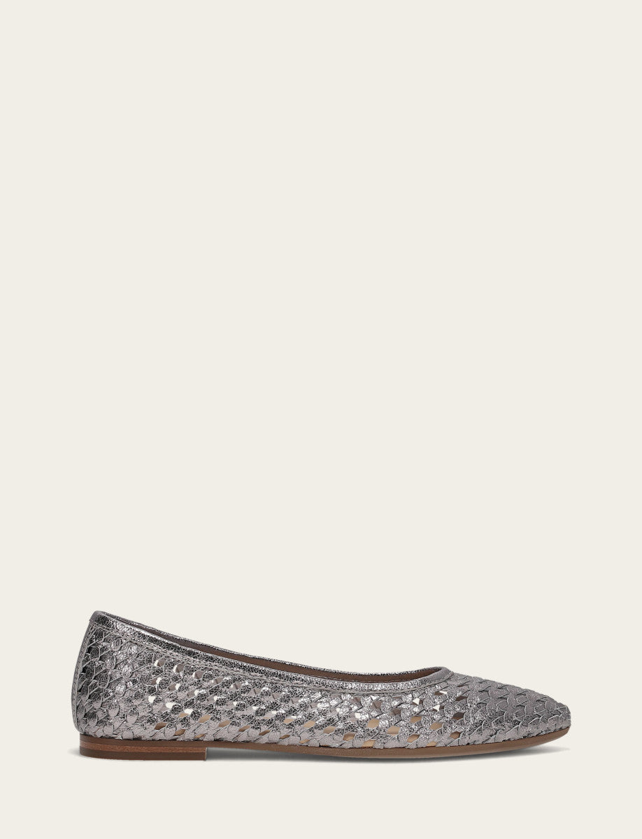 Heather Woven Ballet - Platinum - Outside