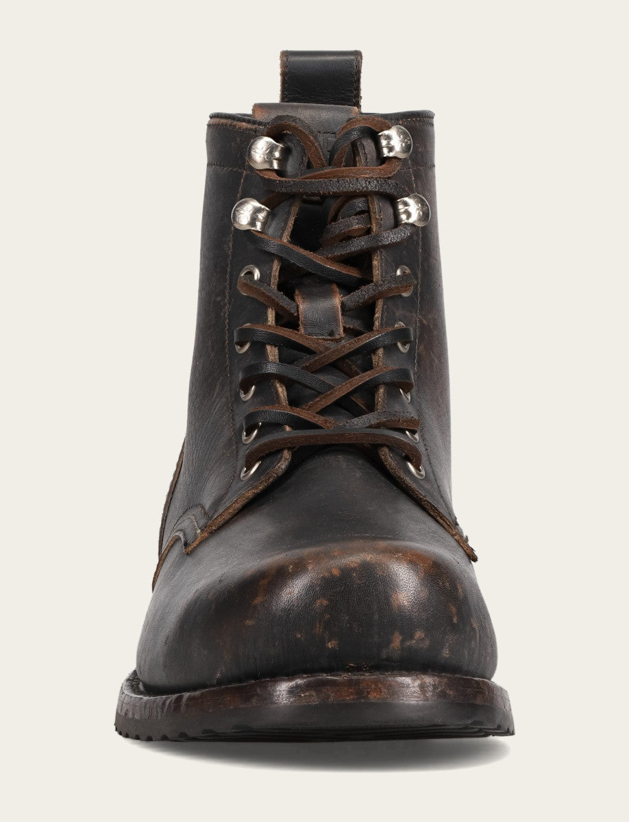 Hudson Workboot Plain Toe - Antique Black - Front