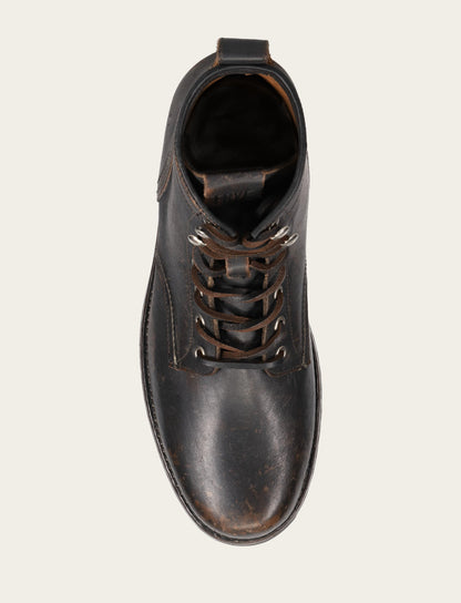 Hudson Workboot Plain Toe - Antique Black - Top Down