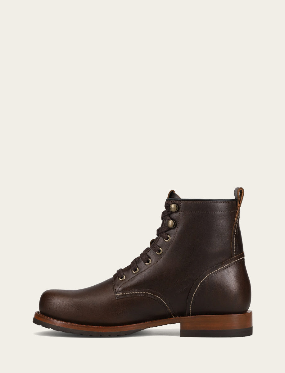 Hudson Workboot Plain Toe - Bourbon - Inside