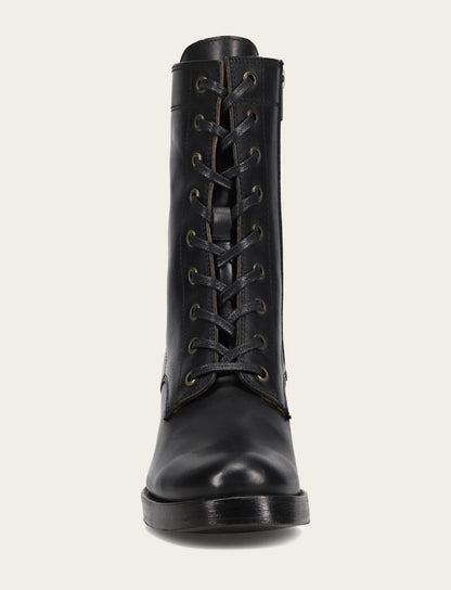 Jean Lace Up - Black - Front