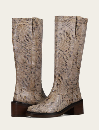 Kate Pull On - Beige Snake - Pair