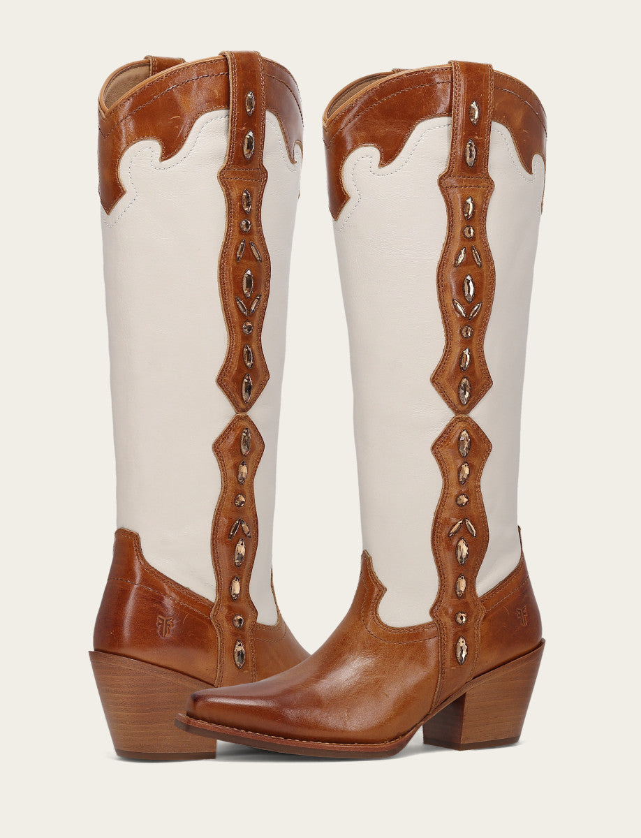 Laila Tall Rhinestone - Amber Ivory - Pair