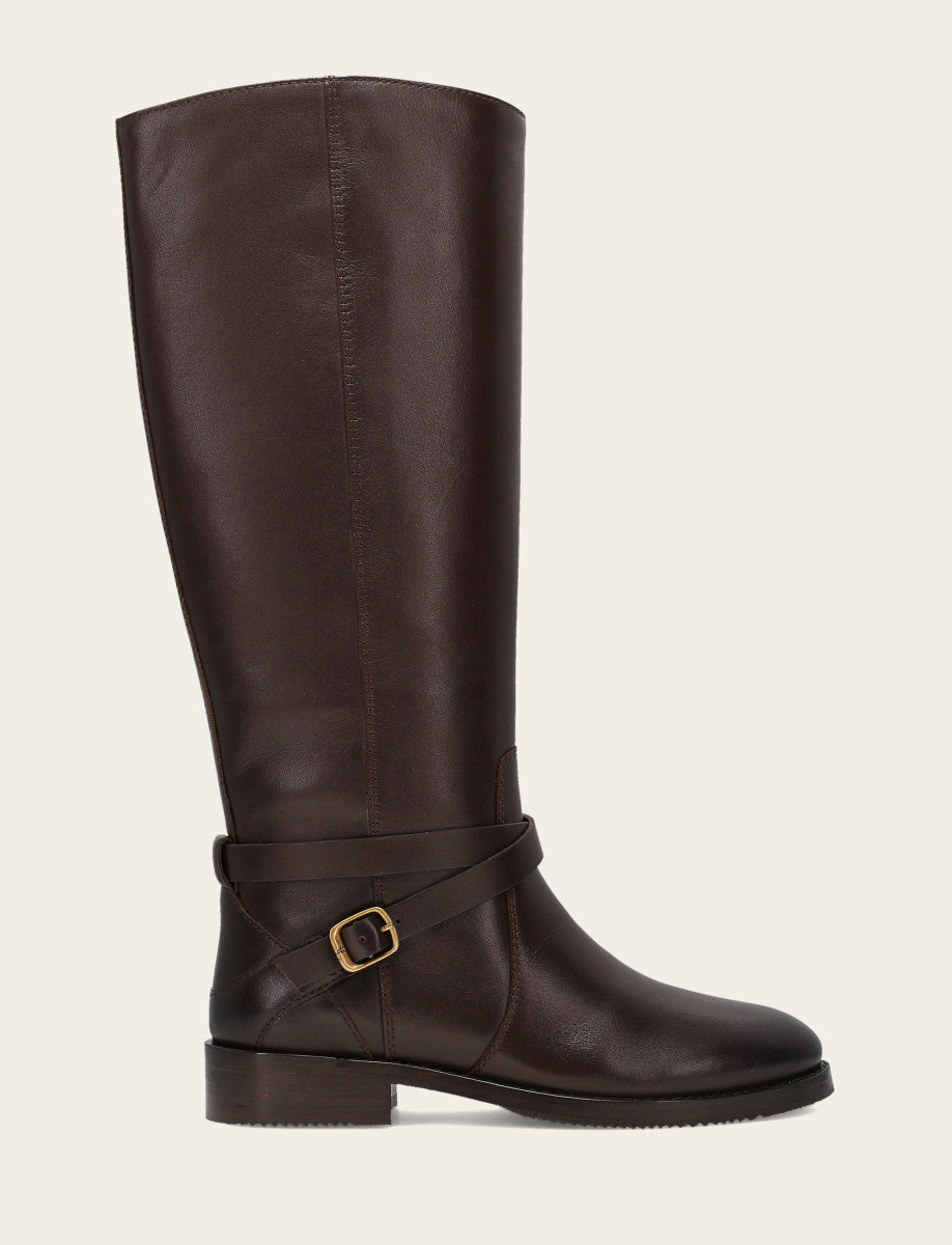 Melissa Belted Riding - Dark Brown - Outside