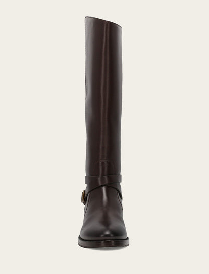 Melissa Belted Riding - Dark Brown - Front