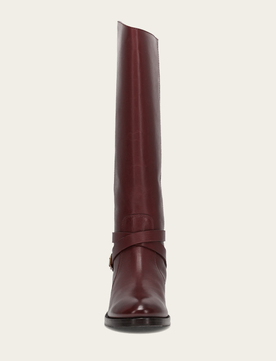 Melissa Belted Riding - Merlot - Front