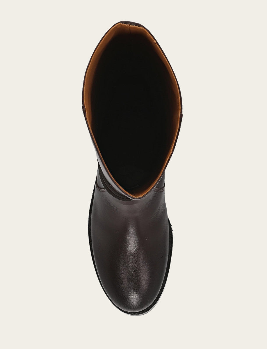 Melissa Belted Riding - Dark Brown - Top Down