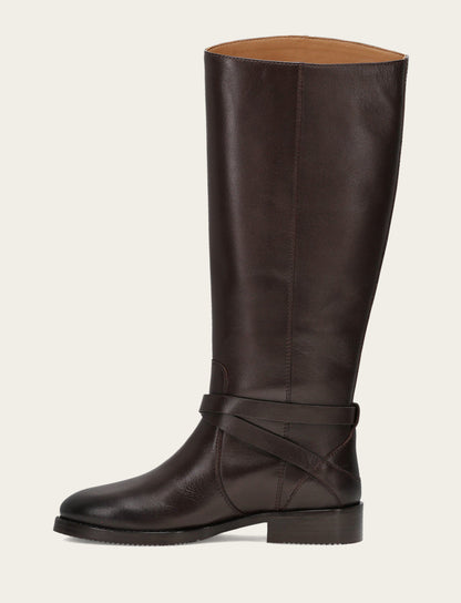 Melissa Belted Riding - Dark Brown - Inside