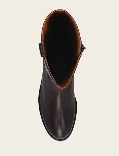 Melissa Button Tall Inside Zip Wc - Dark Brown - Top Down