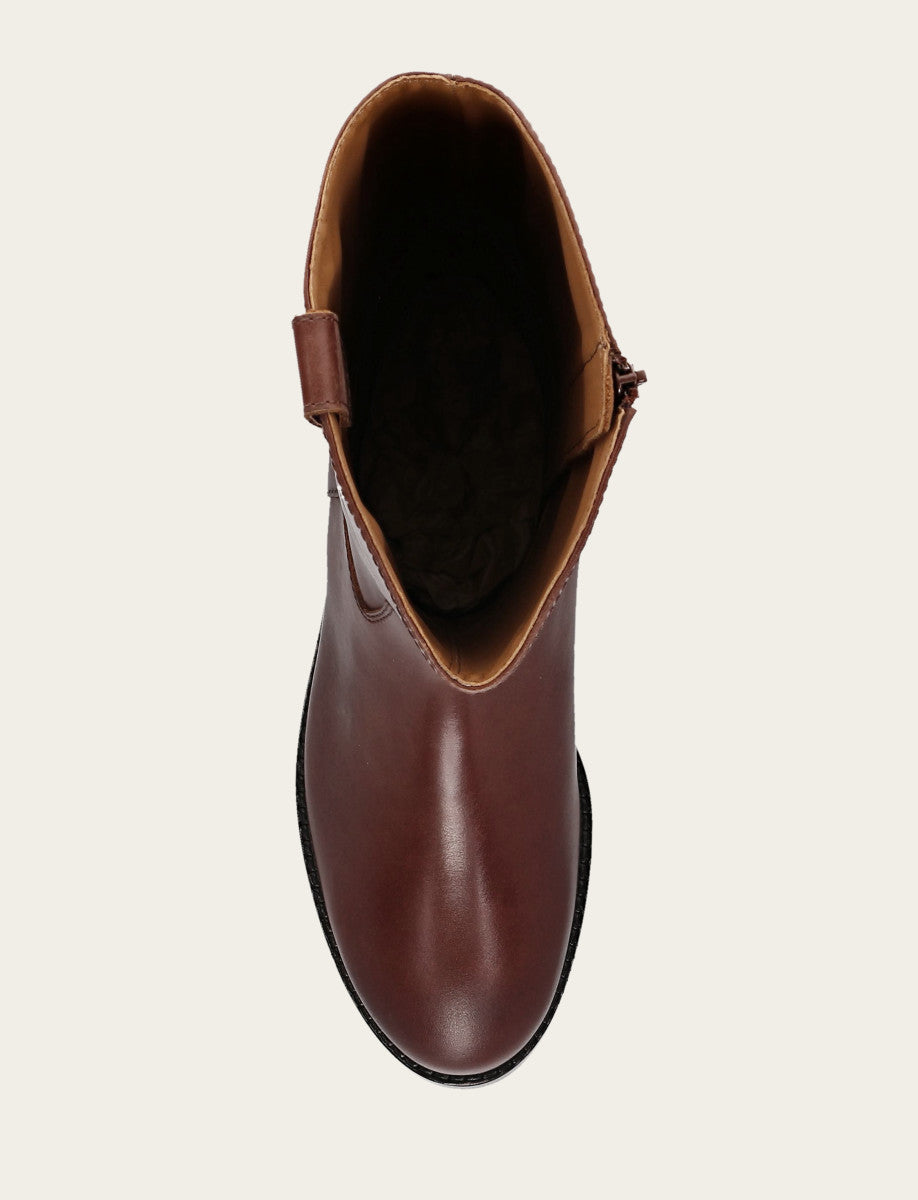 Melissa Button Tall Inside Zip Wc - Saddle - Top Down