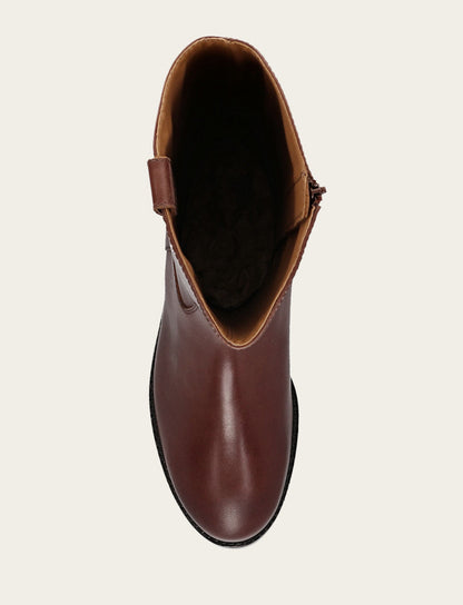 Melissa Button Tall Inside Zip Wc - Saddle - Top Down