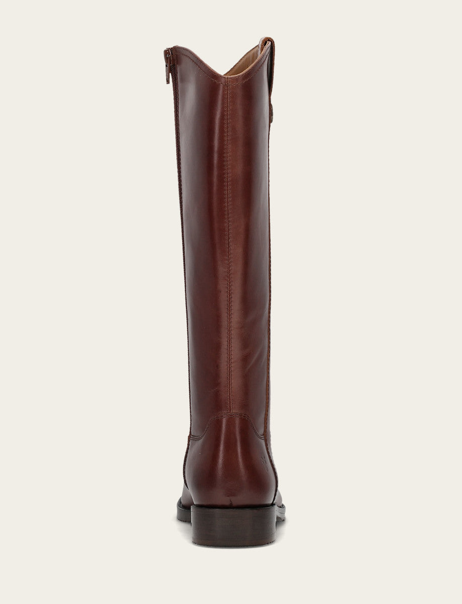 Melissa Button Tall Inside Zip - Saddle - Back