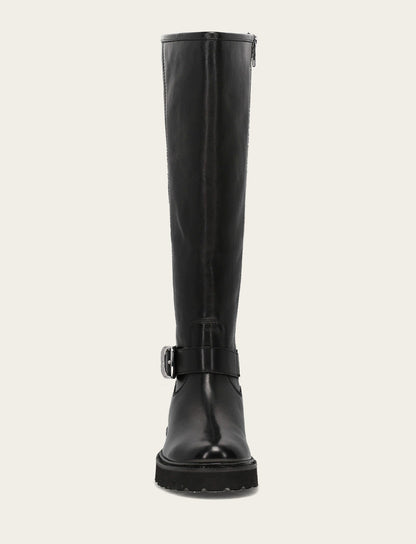 Olivia Buckle Tall - Black - Front