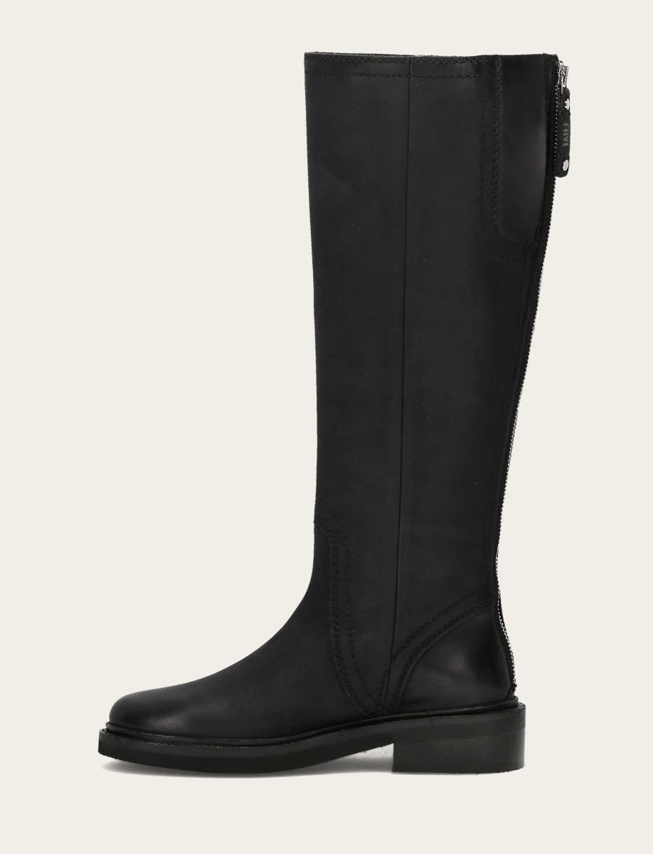 Phoebe Tall Back Zip - Black - Inside