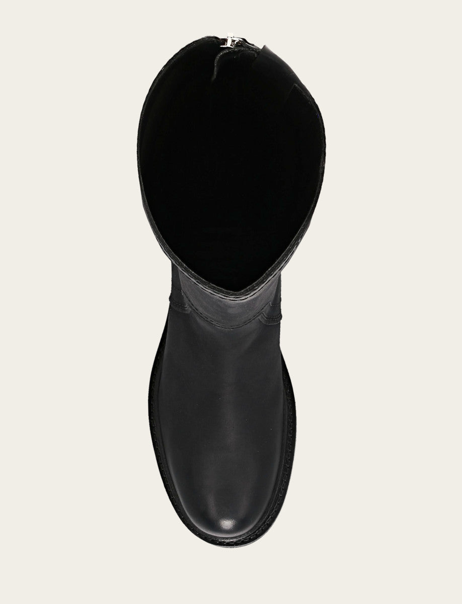 Phoebe Tall Back Zip - Black - Top Down