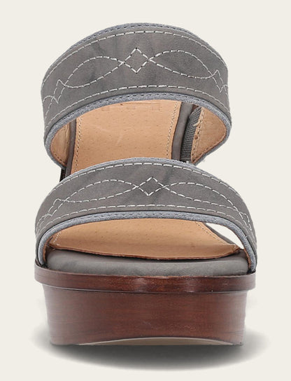 Pipa Woodstock 2 Band Platform Sandal - Grey Sky - Front