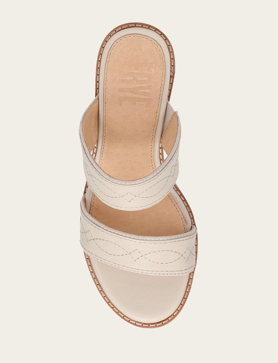 Pipa Woodstock 2 Band Platform Sandal - Ivory - Top Down
